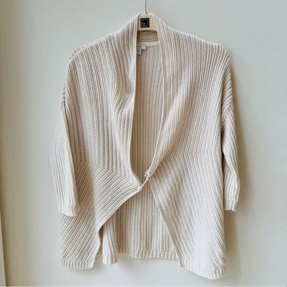 J. Jill Cardigan sweater safety pin closure Open Front Knit Cream Ivory Xs - Picture 1 of 10